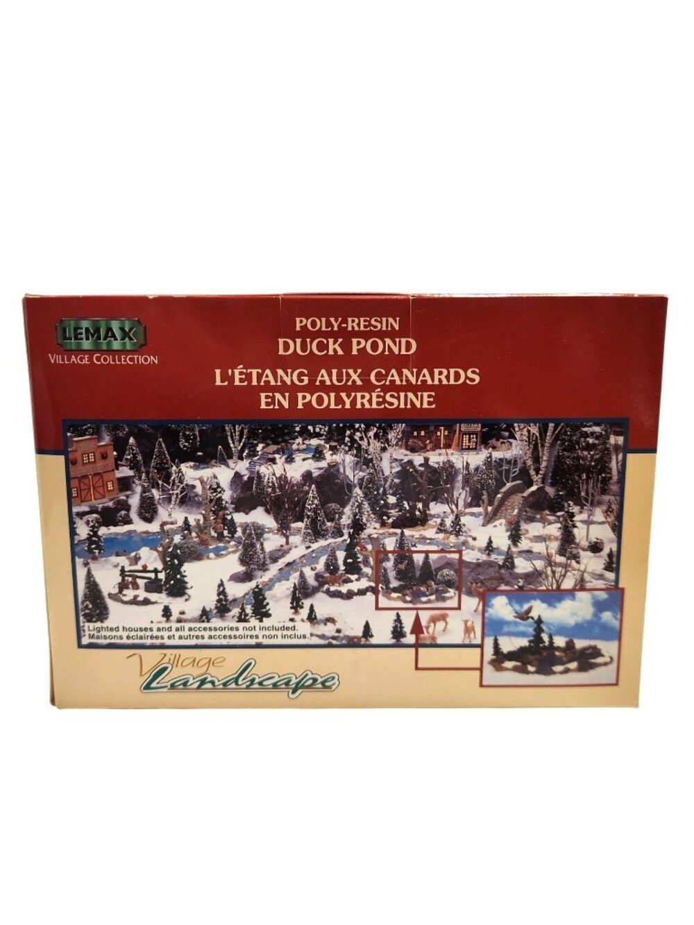 Lemax Polyresin Duck Pond Village Landscape Collection Winter Scene Vintage 2001